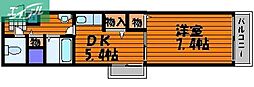 パルロイヤル東古松 1DKの間取図画像