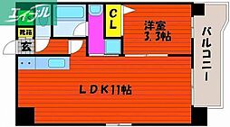 ピュア京橋 1LDKの間取図画像