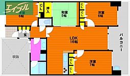 ロイヤルガーデン新屋敷 4LDKの間取図画像