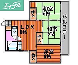 玉野耐火第3ビル 3LDKの間取図画像