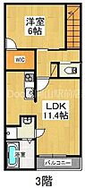 岡山県岡山市北区横井上（賃貸アパート1LDK・3階・53.82㎡） その2