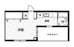 高田ビル ワンルームの間取図画像