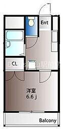 ポテト国富 1Kの間取図画像