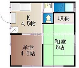 南輝コーポ東 2Kの間取図画像