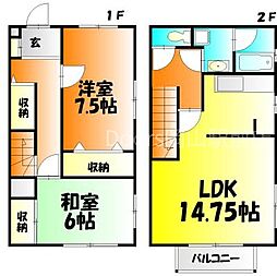 ラヴィアンローズ 2LDKの間取図画像