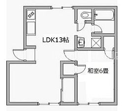 レインボーハイツ今A 1LDKの間取図画像