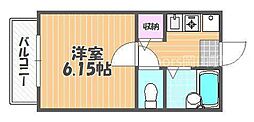 ヴェリタスA棟 1Kの間取図画像