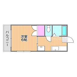 ヴィガーライフ雅2 1Kの間取図画像