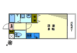 フラワーヴィレッジ 2階ワンルームの間取り
