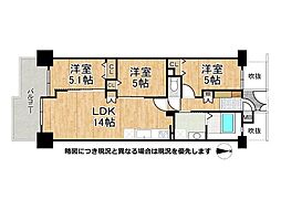 シャルマンコーポ枚方公園 3LDKの間取図画像