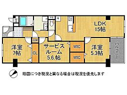 くずはセンチュリータウン4番館 2SLDKの間取図画像
