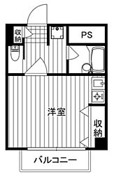 ノーブルナイン ワンルームの間取図画像