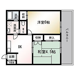 ハイツサンマリーナ 2DKの間取図画像