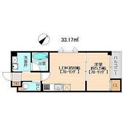 ボーテ白金 1LDKの間取図画像