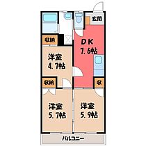 ハイツSK  ｜ 栃木県小山市西城南1丁目（賃貸マンション3DK・3階・51.00㎡） その2