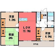 サトウズハウス Ａ  ｜ 栃木県下野市石橋（賃貸一戸建3LDK・1階・67.53㎡） その2