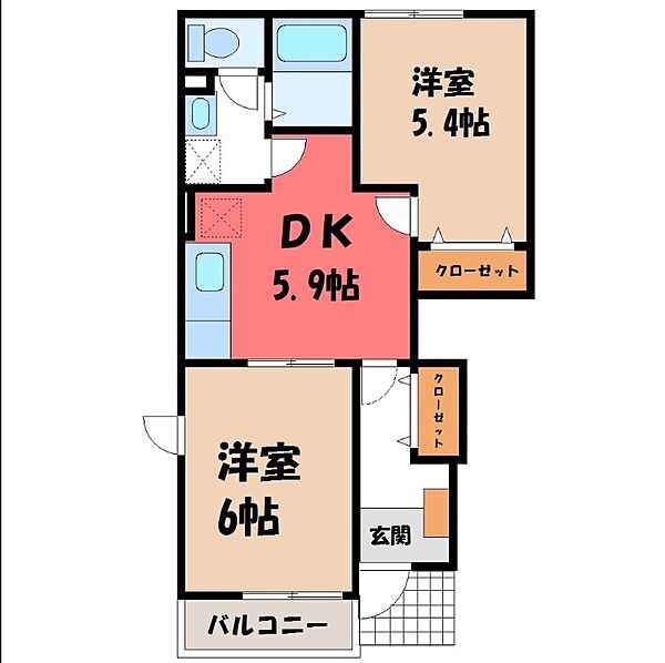 グリーンヒルズ ｜茨城県猿島郡境町その他(賃貸アパート2K・1階・42.77㎡)の写真 その2