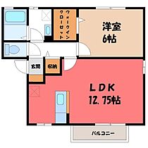 ロイヤル B  ｜ 栃木県下都賀郡野木町大字丸林（賃貸アパート1LDK・2階・45.06㎡） その2