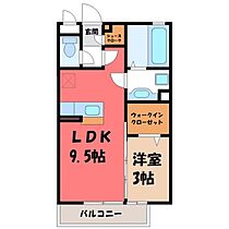 アルカサル  ｜ 栃木県小山市神鳥谷2丁目（賃貸アパート1LDK・3階・33.39㎡） その2