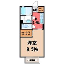 D-room思川ルージュ A  ｜ 栃木県小山市城西1丁目（賃貸アパート1K・1階・30.03㎡） その2