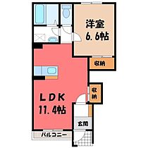 ウイングコート A  ｜ 栃木県小山市大字粟宮（賃貸アパート1LDK・1階・44.52㎡） その2