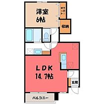 ヴィラプリムローズ B  ｜ 茨城県筑西市下中山（賃貸アパート1LDK・1階・49.38㎡） その2