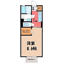 D‐room思川オランジュ B  ｜ 栃木県小山市城西1丁目（賃貸アパート1K・1階・30.27㎡） その2