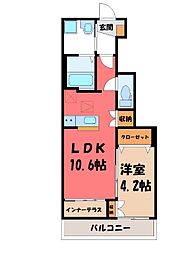 エトワール タケ 1LDKの間取図画像