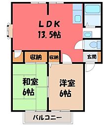 メゾンド片柳 2LDKの間取図画像