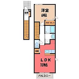 サザンクロス 1LDKの間取図画像
