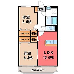 ユーミーEBINUMA 2LDKの間取図画像