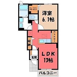 エヌエスアール 1LDKの間取図画像