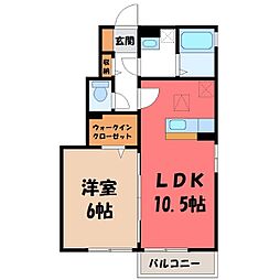 モンビラージュC 1LDKの間取図画像