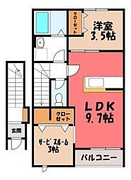 アリアコートオヤマ 1SLDKの間取図画像