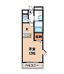 ジュールフェリエ ワンルームの間取図画像