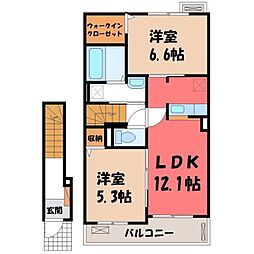 J-フォレスト1 2LDKの間取図画像