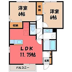グランベルクB 2LDKの間取図画像