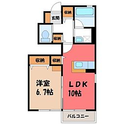 サンセットモール3B 1LDKの間取図画像