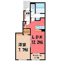ヴァン ヴェール 1LDKの間取図画像