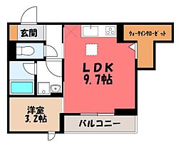 TORISIAS三峯 1LDKの間取図画像
