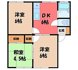 553ハイツ1 3DKの間取図画像