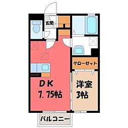 レオーネ 1DKの間取図画像