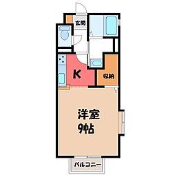マリンビレッジA 1Kの間取図画像