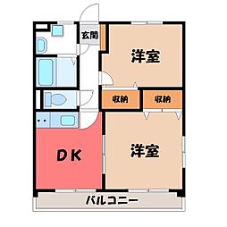 ユーミークアトロ 2DKの間取図画像