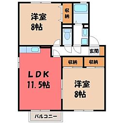 JR東北本線 小山駅 徒歩35分 2階/-