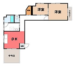 エスペランサ喜沢 2DKの間取図画像