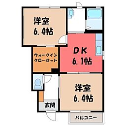 レジェンド・ヤマトI 2DKの間取図画像