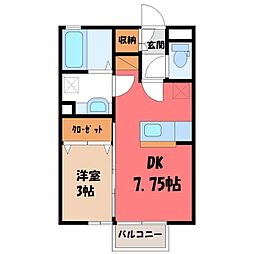 ピーノ・タチバナ 1LDKの間取図画像