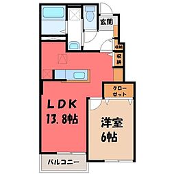 JR東北本線 石橋駅 3.4km 1階/-