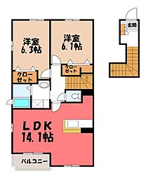 JR水戸線 川島駅 徒歩7分 2階/-